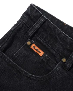 Relaxed Denim Jeans, Flat Black