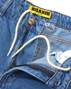 Relaxed Denim Jeans, Washed Indigo