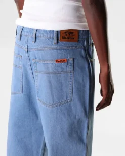 Relaxed Denim Jeans, Washed Indigo