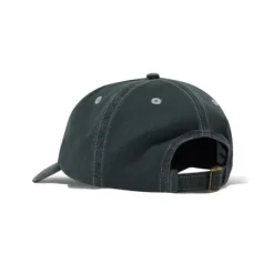 Rounded Logo 6 Panel Cap, Washed Black