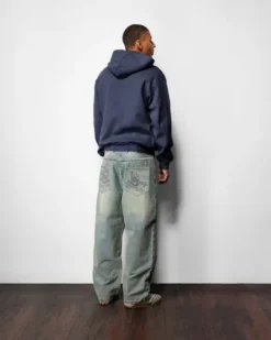 Scorpion Stitch Denim Jeans, Slub Black