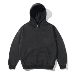 Scrawling Zip-Thru Hood, Washed Midnight