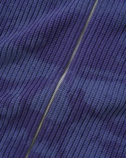 Shout Zip-Thru Knit Sweater, Dark Blue