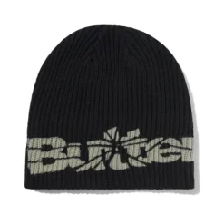 Smashed Logo Knit Skully Beanie, Black