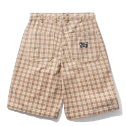 Spike Work Shorts, Sandstone Plaid