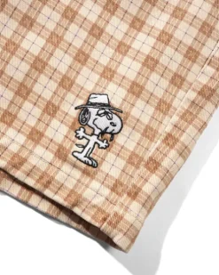 Spike Work Shorts, Sandstone Plaid