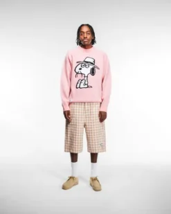 Spike Work Shorts, Sandstone Plaid