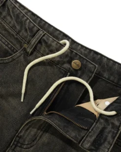 Straight Leg Denim Jeans, Brown Tint