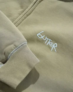 Trail Stitch Zip-Thru Hood, Washed Dull Army