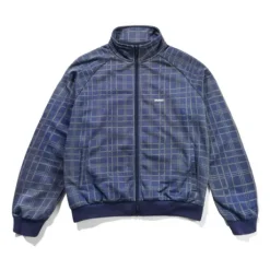 Tricot Jacket, Navy Plaid