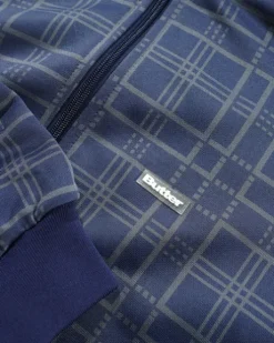 Tricot Jacket, Navy Plaid