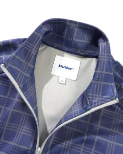 Tricot Jacket, Navy Plaid