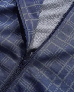 Tricot Jacket, Navy Plaid