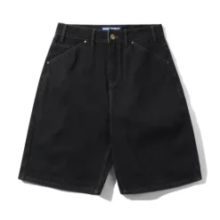 Trim Denim Shorts, Rinsed Black
