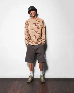 Waffle L/S Top, Desert Camo