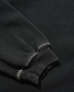 Waffle L/S Top, Washed Black