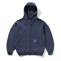 Waffle Zip-Thru Hood, Navy Overdye