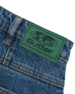 Wide Cut Denim Jeans, Mid Blue