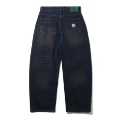 Wide Cut Denim Jeans, Tinted Dark Indigo