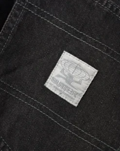 Wide Cut Denim Jeans, Tinted Black