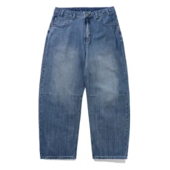 Wide Cut Denim Jeans, Vertical Stripe