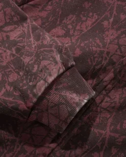 Woods Camo Zip-Thru Hood, Washed Burgundy