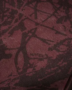 Woods Camo Zip-Thru Hood, Washed Burgundy