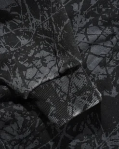 Woods Camo Zip-Thru Hood, Washed Black